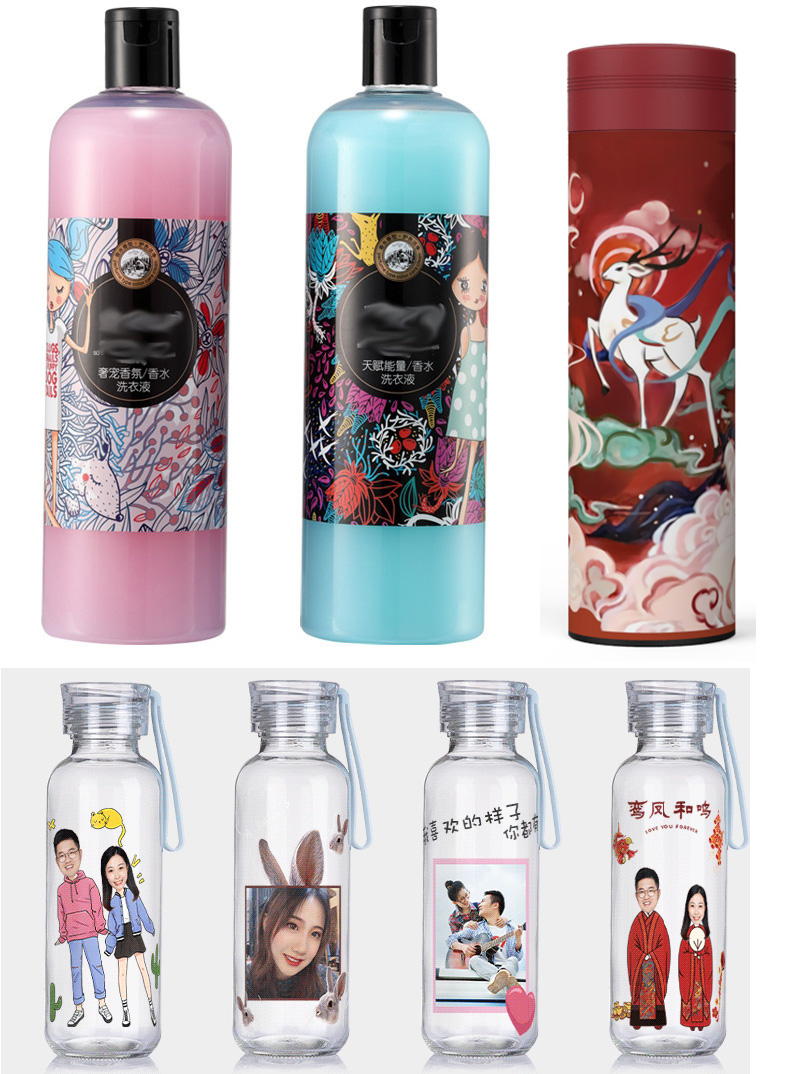 化妝品，小玻璃瓶打印圖片效果